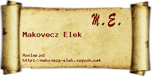 Makovecz Elek névjegykártya